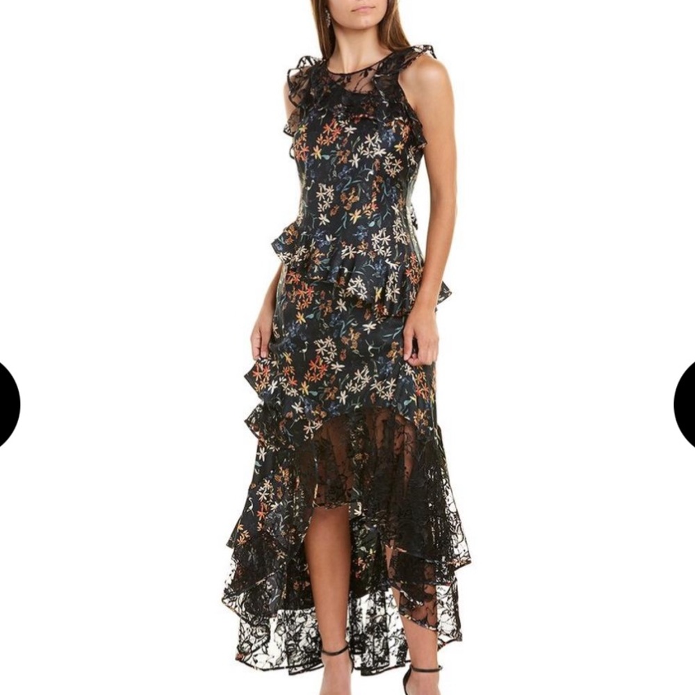 Sachin & Babi Titiana Sleeveless Silk Twill Garden Cocktail Dress